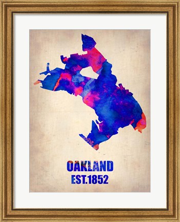 Framed Oakland Watercolor Map Print
