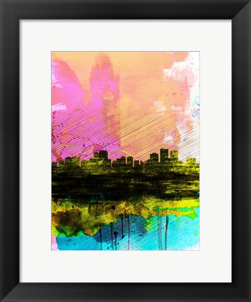 Framed Anchorage Watercolor Skyline Print