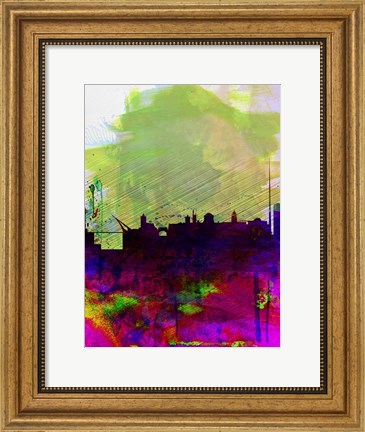 Framed Dublin Watercolor Skyline Print