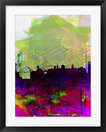 Framed Dublin Watercolor Skyline Print