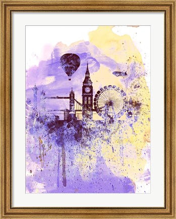 Framed London Watercolor Skyline Print
