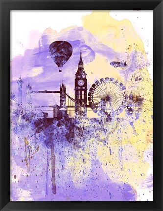 Framed London Watercolor Skyline Print