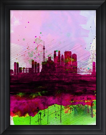 Framed Tokyo Watercolor Skyline Print