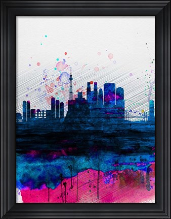 Framed Tokyo Watercolor Skyline Print