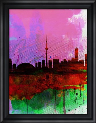 Framed Toronto Watercolor Skyline Print