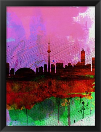 Framed Toronto Watercolor Skyline Print