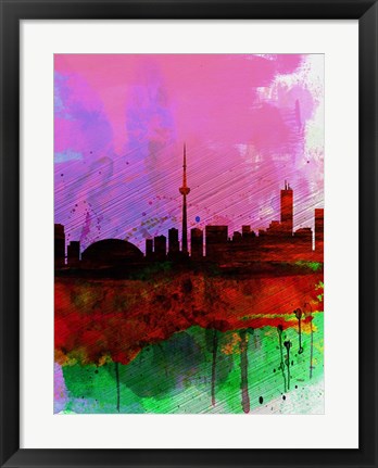 Framed Toronto Watercolor Skyline Print