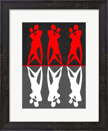 Framed Red and White Dance Print