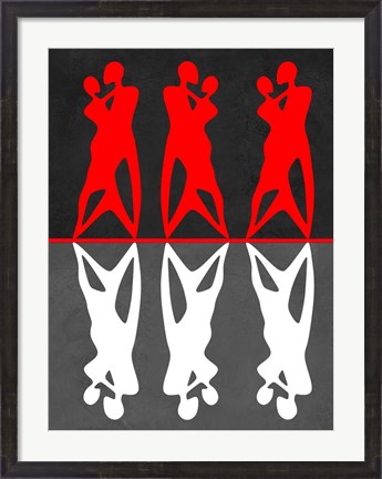 Framed Red and White Dance Print