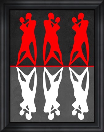 Framed Red and White Dance Print