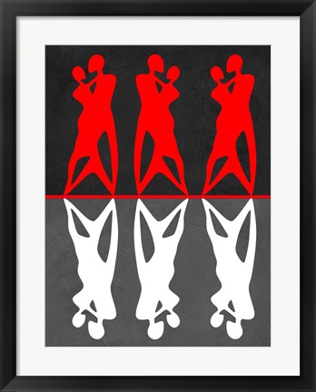 Framed Red and White Dance Print