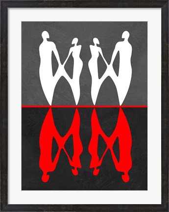 Framed Red and White Dance 2 Print