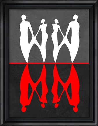 Framed Red and White Dance 2 Print