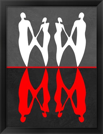 Framed Red and White Dance 2 Print