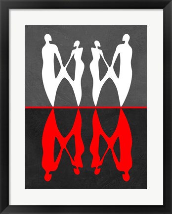 Framed Red and White Dance 2 Print