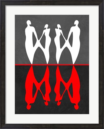 Framed Red and White Dance 2 Print