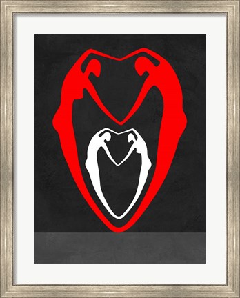 Framed Red and White Heart Print