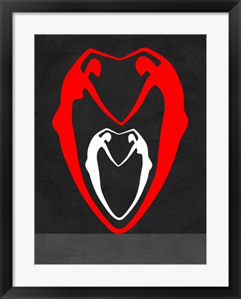 Framed Red and White Heart Print