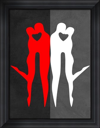Framed Red Kiss Reflection Print