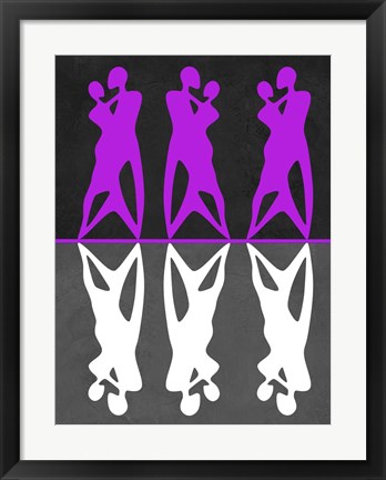 Framed Purple and White Dance Print