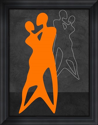 Framed Orange Couple Dancing Print