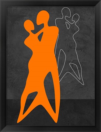 Framed Orange Couple Dancing Print