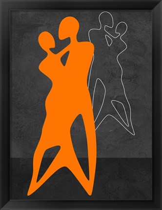 Framed Orange Couple Dancing Print