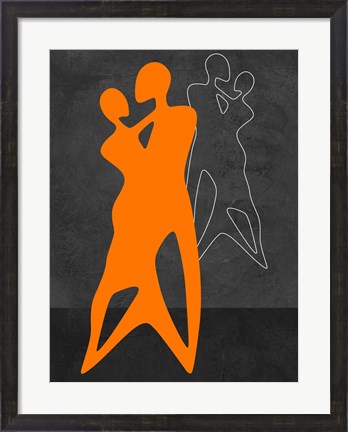 Framed Orange Couple Dancing Print