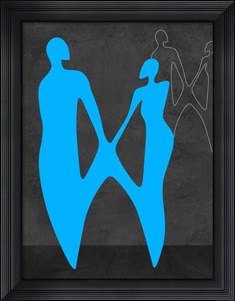 Framed Blue Couple Print