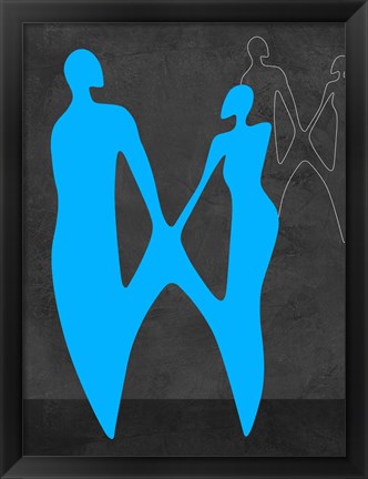 Framed Blue Couple Print