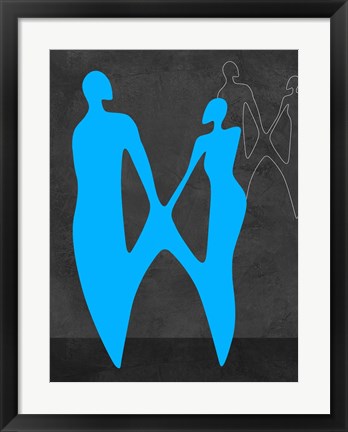 Framed Blue Couple Print