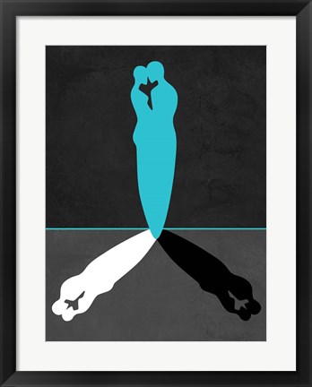 Framed Blue Kiss Shadow Print