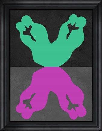 Framed Green and Purple Kiss Print