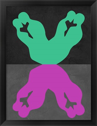 Framed Green and Purple Kiss Print