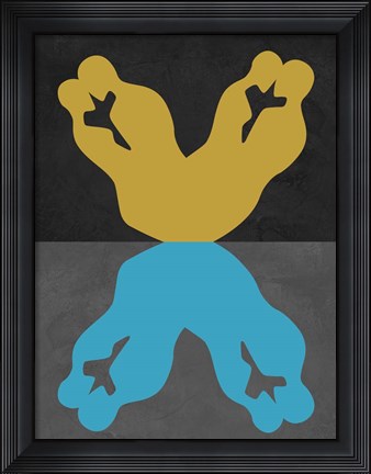Framed Yellow and Blue Kiss Print
