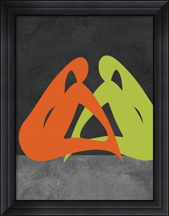 Framed Orange and Green Women Print