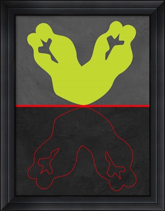 Framed Green and Red Kiss Print