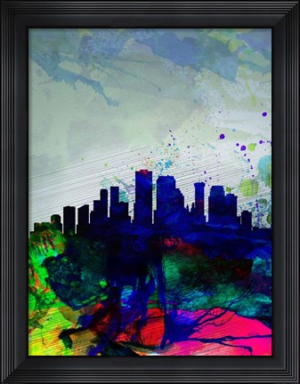 Framed New Orleans Watercolor Skyline Print