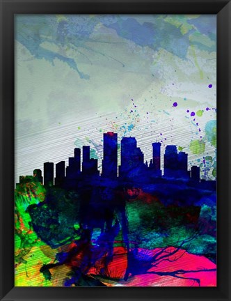 Framed New Orleans Watercolor Skyline Print