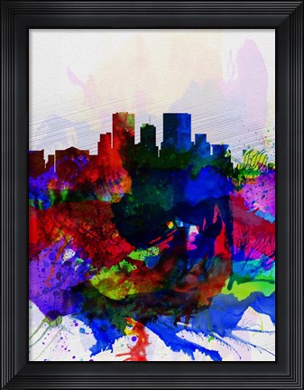 Framed El Paseo Watercolor Skyline Print