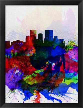 Framed El Paseo Watercolor Skyline Print