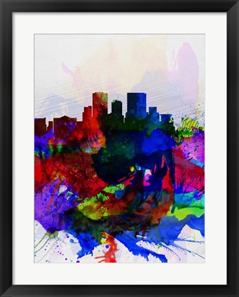 Framed El Paseo Watercolor Skyline Print