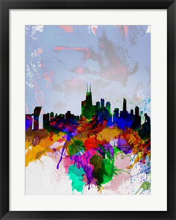 Framed Copenhagen Watercolor Skyline Print