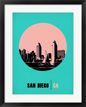 Framed San Diego Circle 1 Print