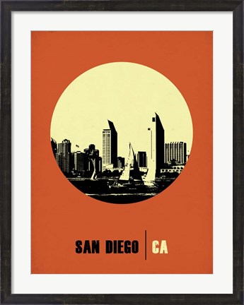 Framed San Diego Circle 2 Print