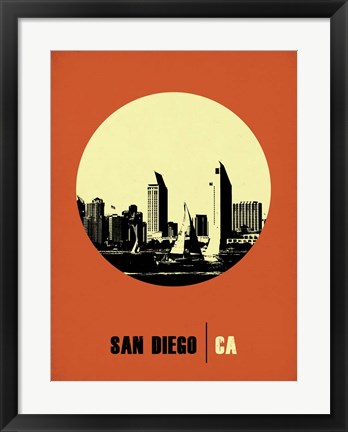 Framed San Diego Circle 2 Print
