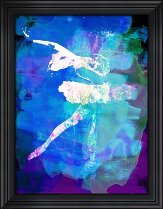 Framed White Ballerina Watercolor Print