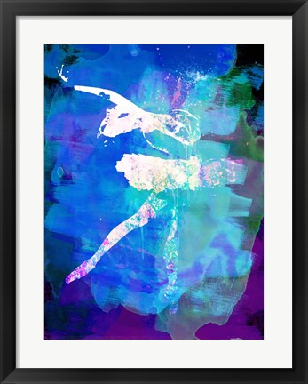 Framed White Ballerina Watercolor Print