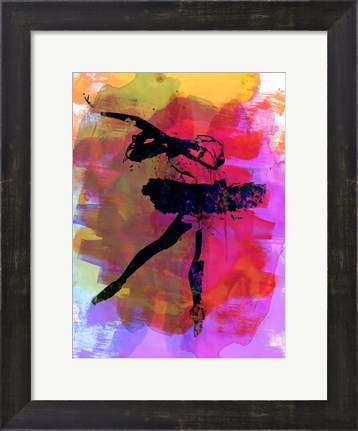 Framed Black Ballerina Watercolor Print