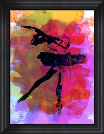 Framed Black Ballerina Watercolor Print